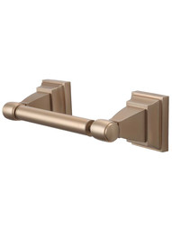 Stratton Toilet Paper Holder in Brushed Bronze.